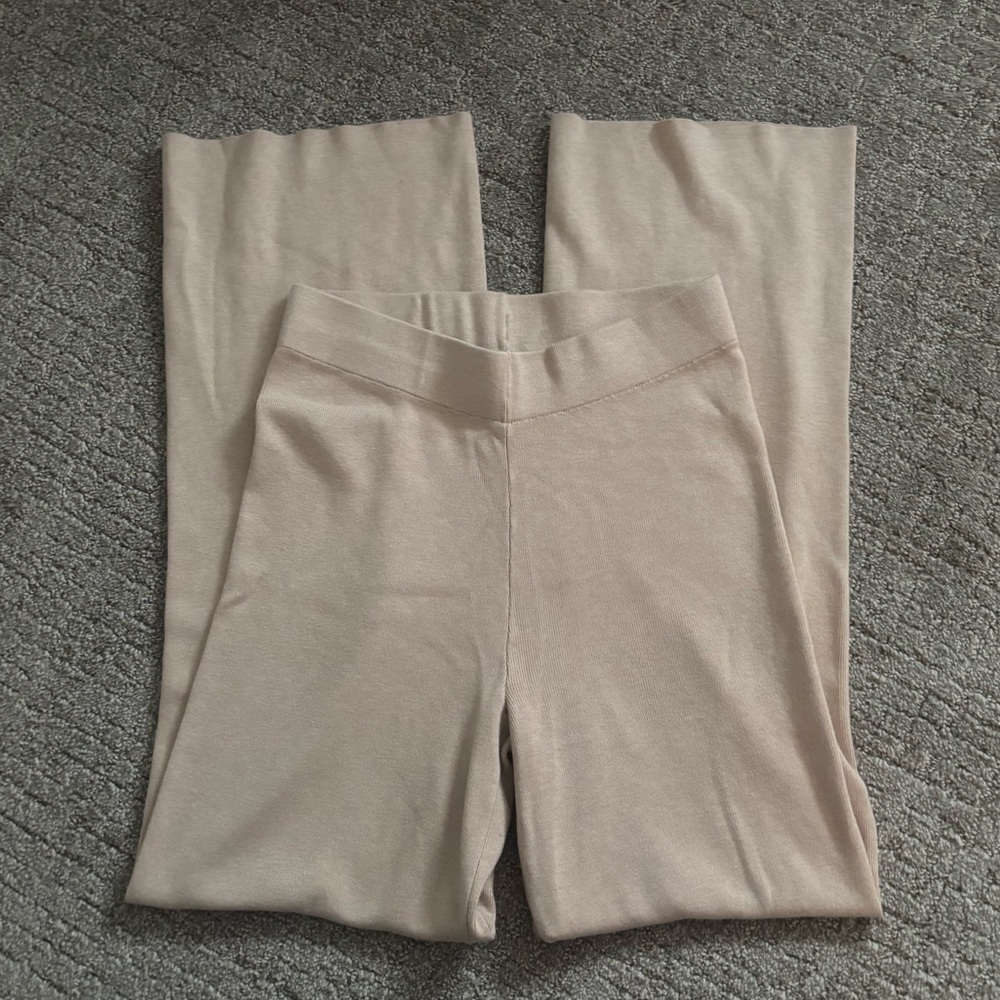 Pink Rose | Knit Pants in Light Sand | Size M